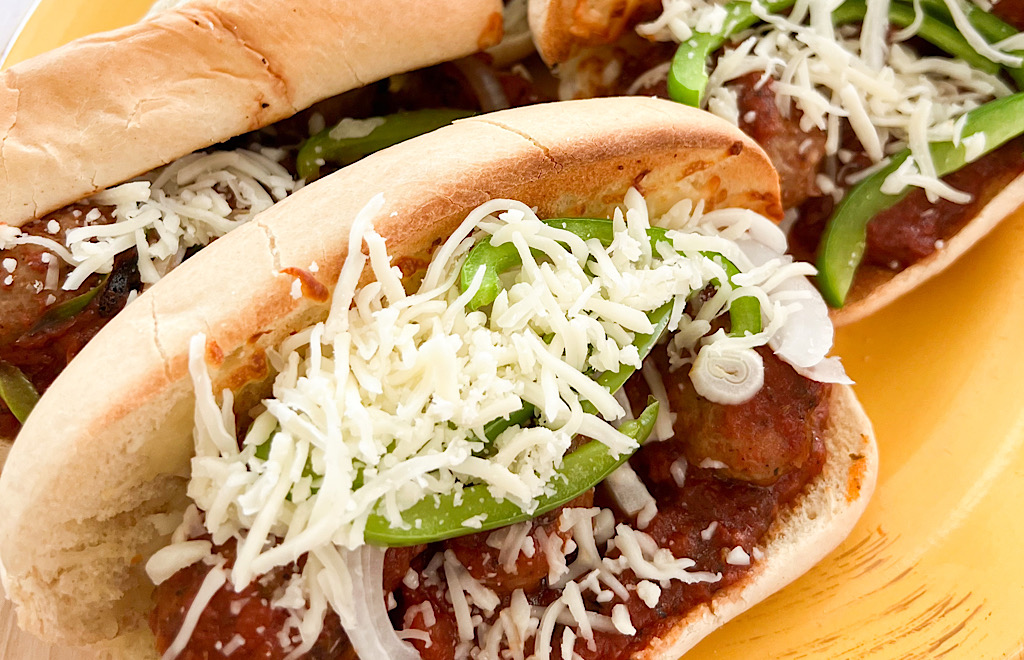 Instant Pot Meatball Subs on a Plate