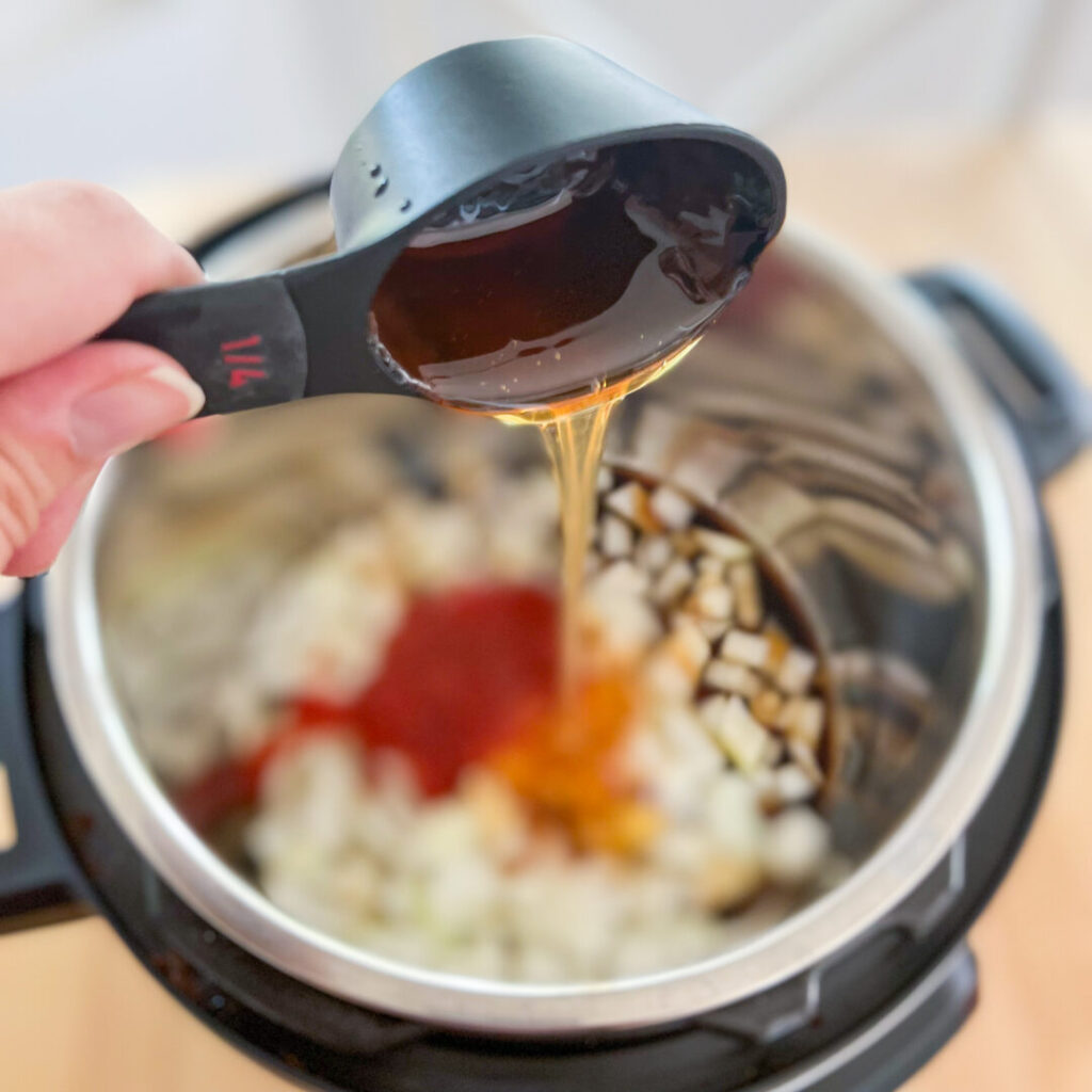 Honey being poured into the Instant Pot