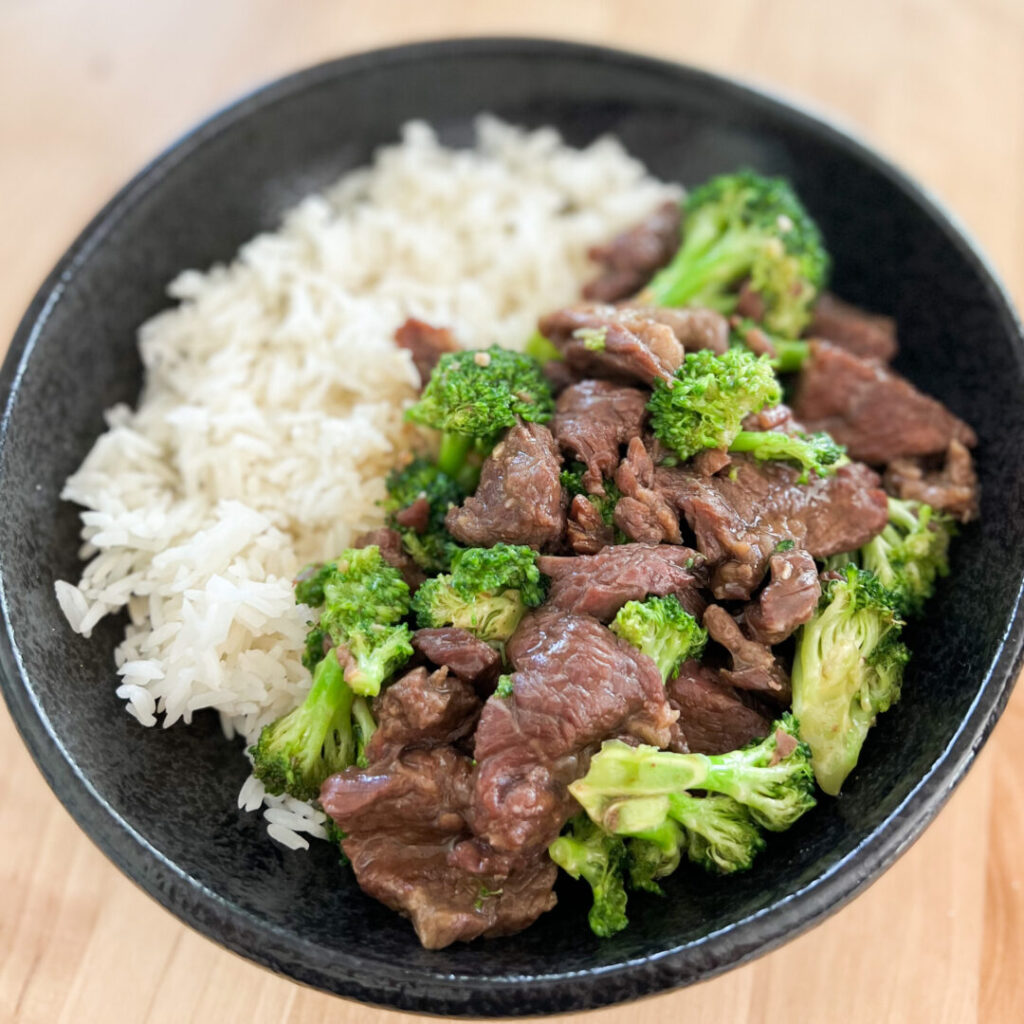 Instant Pot Beef and Broccoli plated