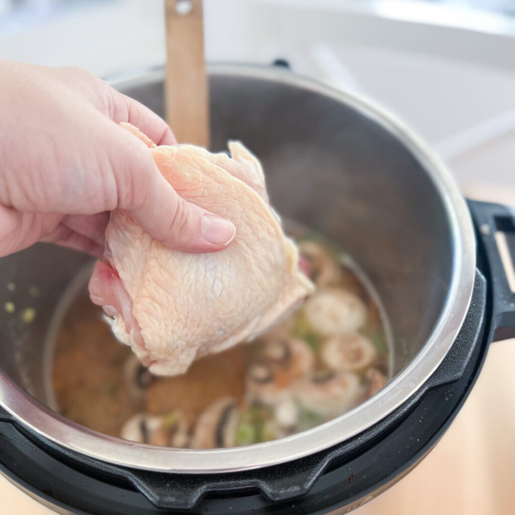 Chicken thigh added to Instant Pot