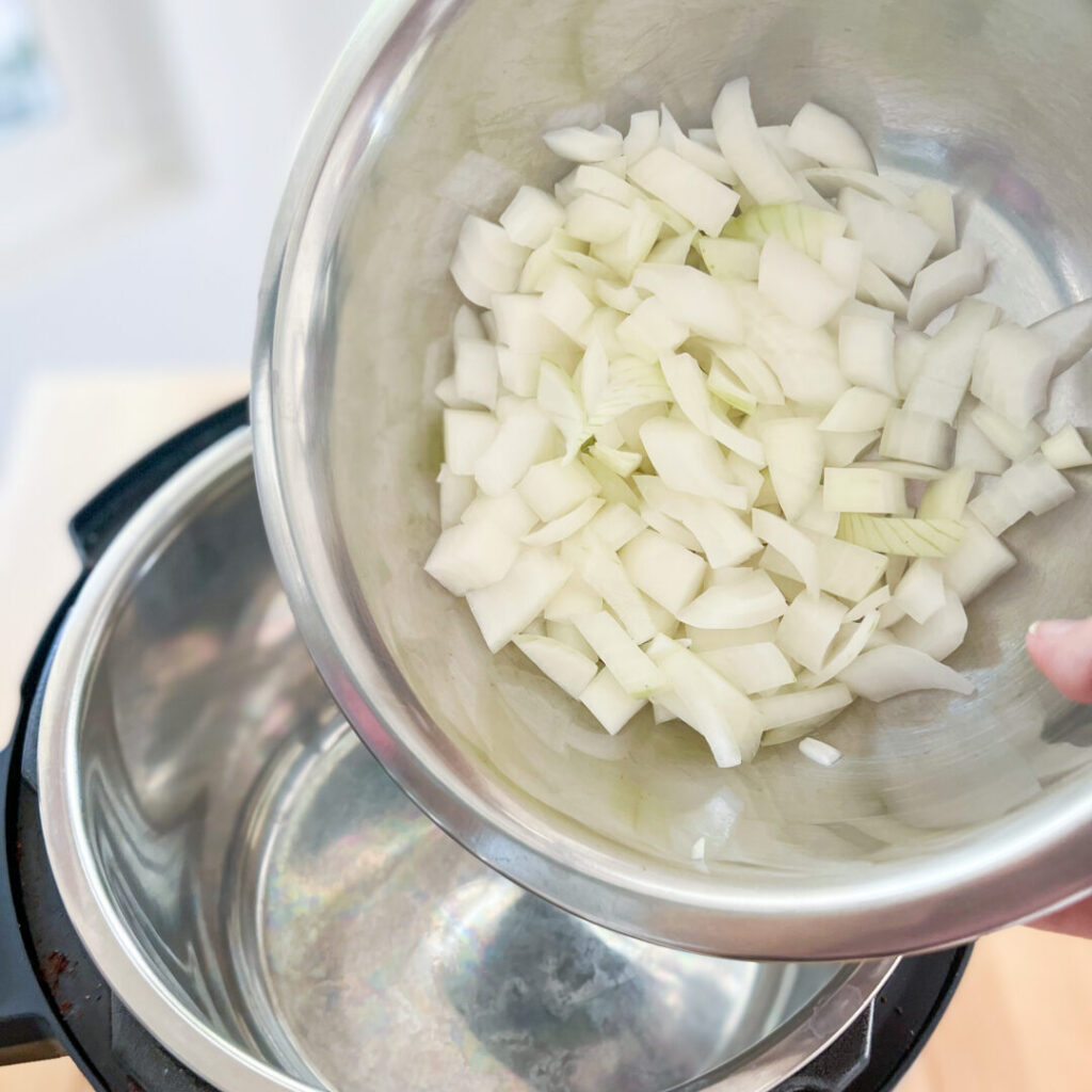 Bowl of chopped onions