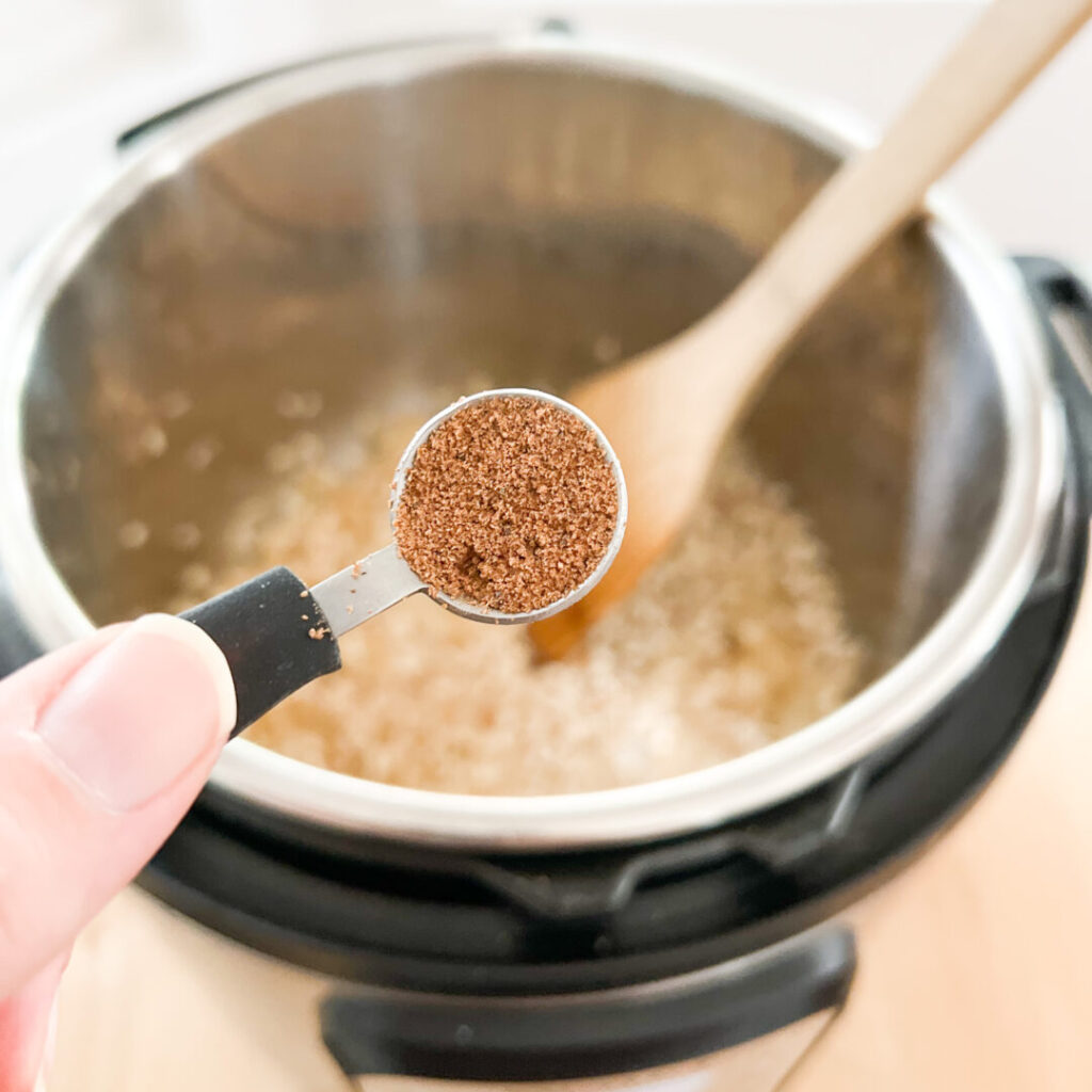 Ground nutmeg over an Instant Pot