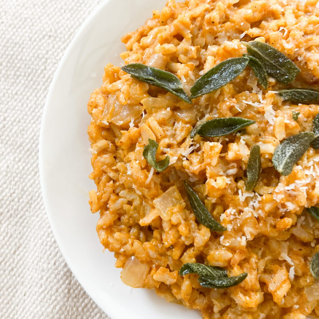 Pumpkin Sage Risotto Plated