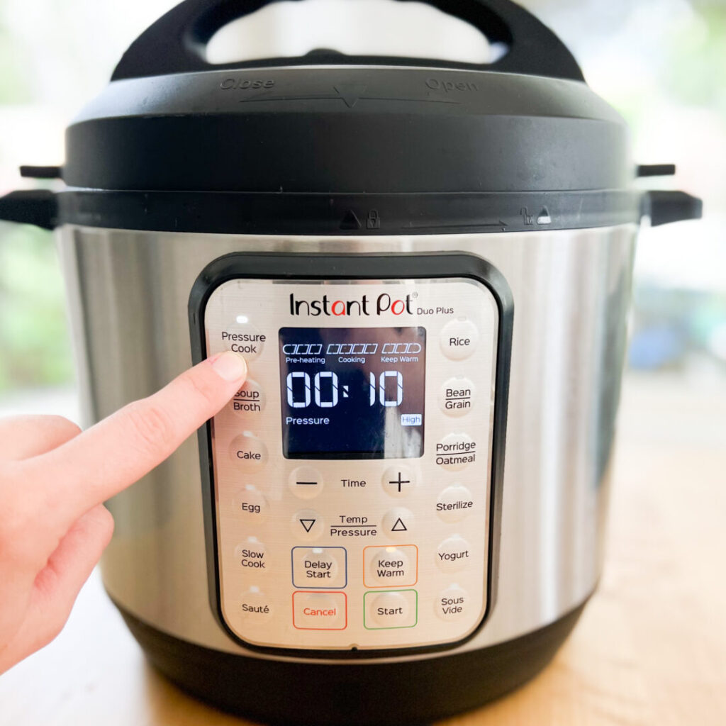 Instant Pot set to 10 minutes.