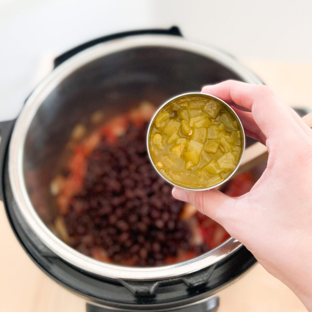 Canned green chiles over and Instant Pot.