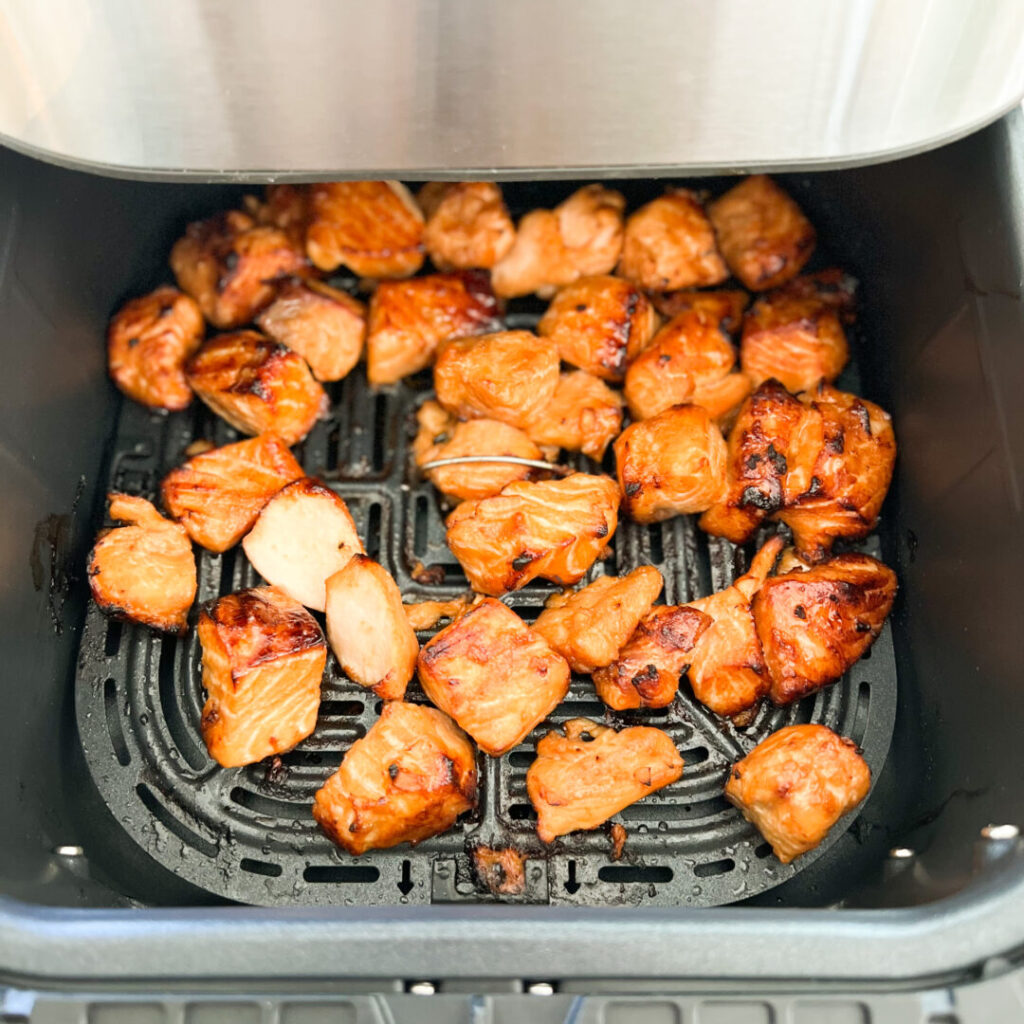 Fully cooked salmon in air fryer.