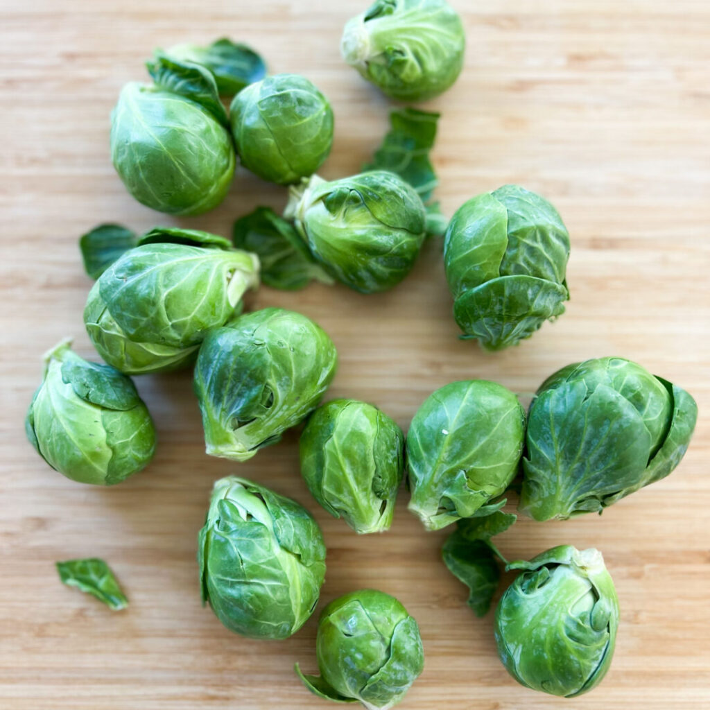 Whole brussels sprouts.