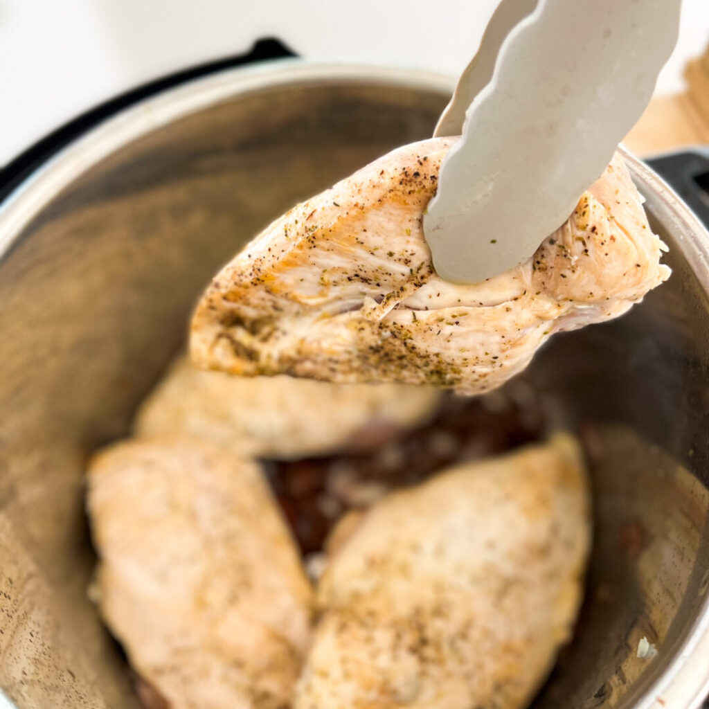 Cooked chicken in the instant pot.